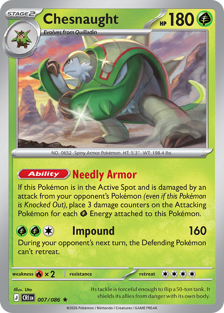 Chesnaught 007/086 Chaos Rising card