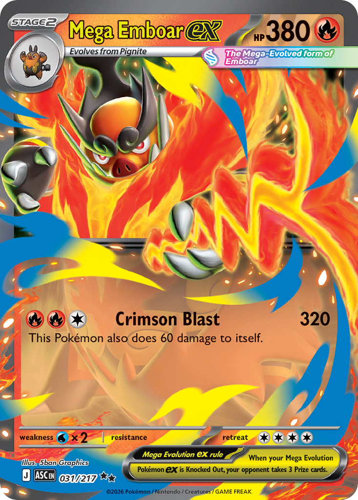 Mega Emboar ex 031/217 Ascended Heroes card