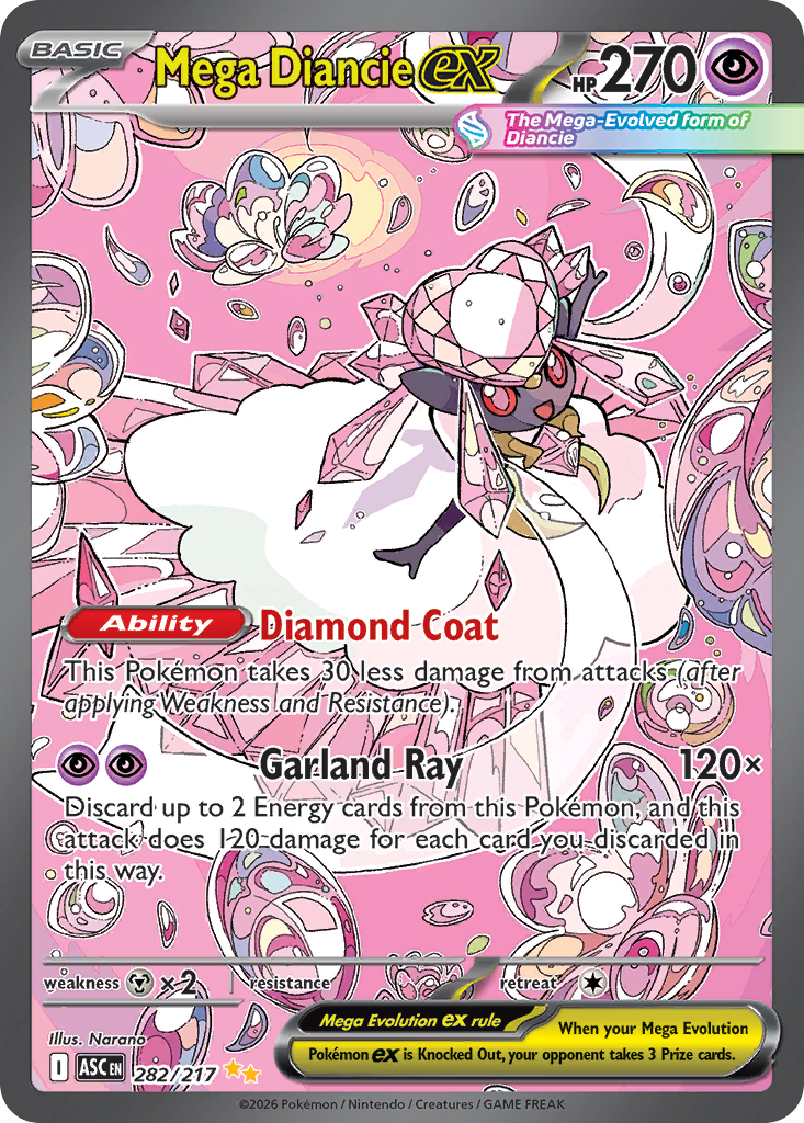 Mega Diancie ex 282/217 Ascended Heroes card