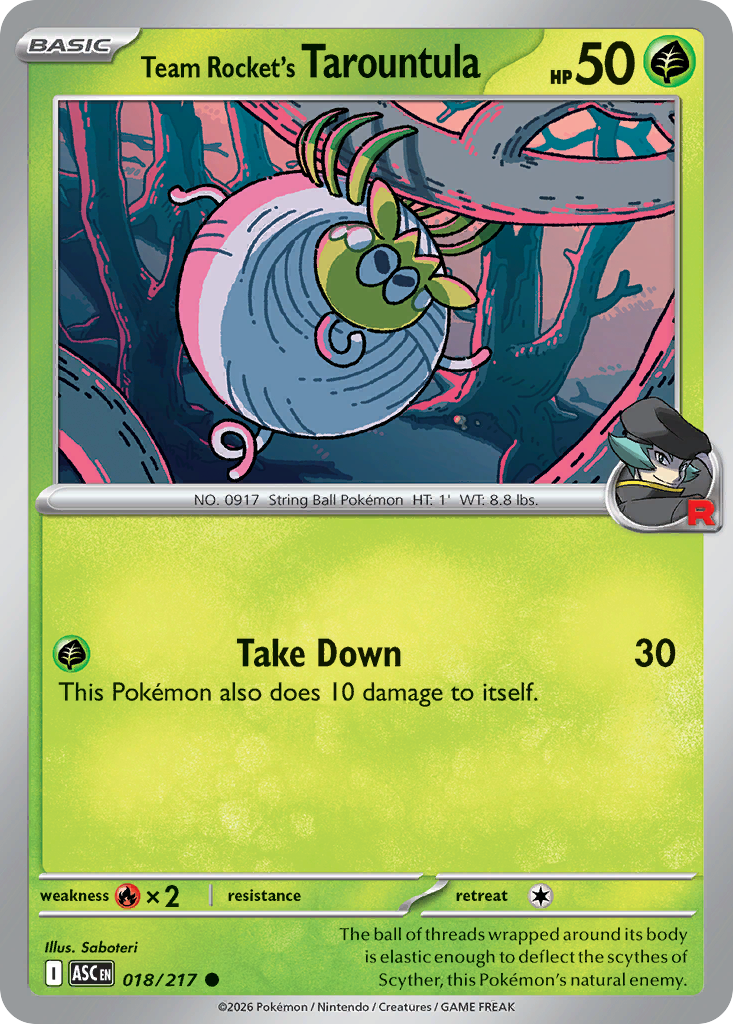 Team Rocket's Tarountula 018/217 Ascended Heroes card