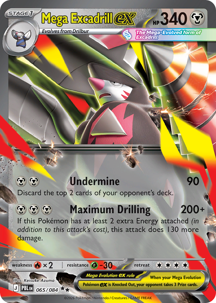 Mega Excadrill ex 065/084 Pitch Black card