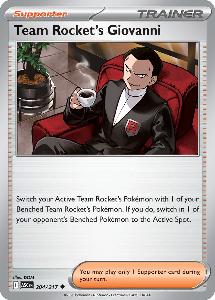 Team Rocket's Giovanni 204/217 Ascended Heroes card