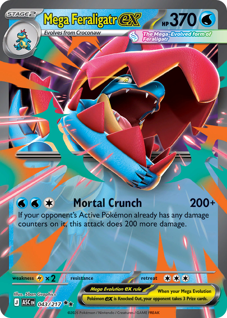 Mega Feraligatr ex 043/217 Ascended Heroes card