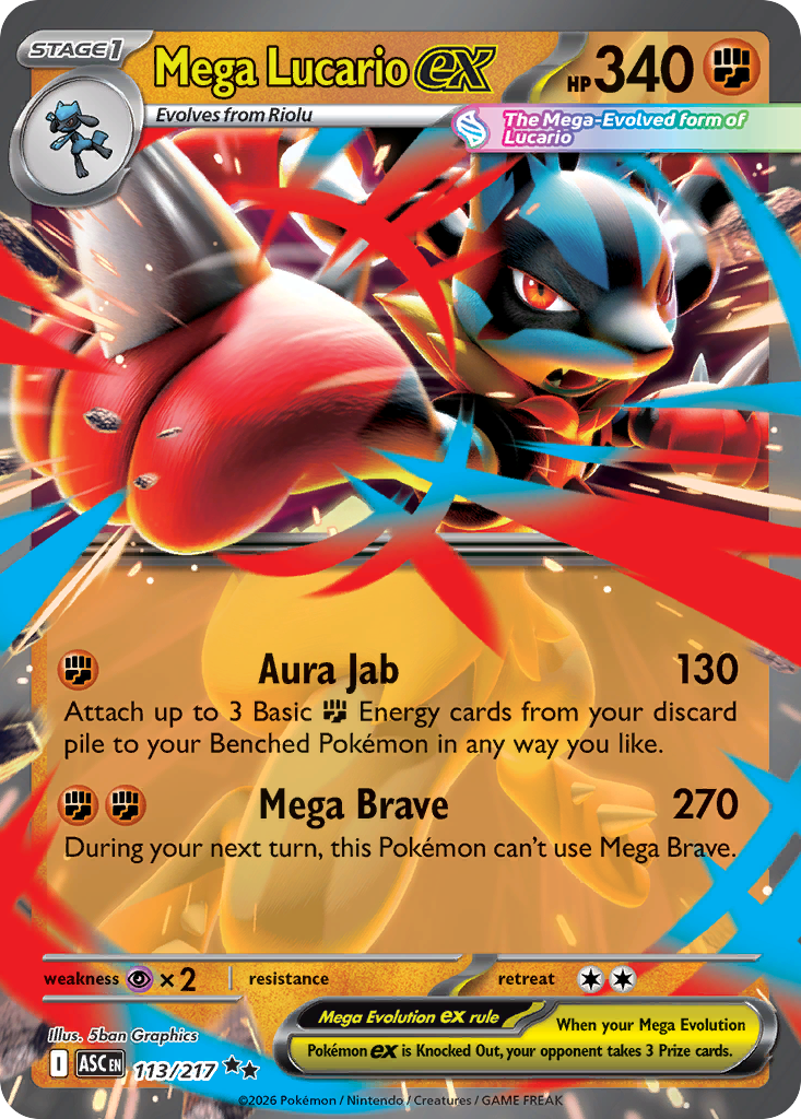 Mega Lucario ex 113/217 Ascended Heroes card