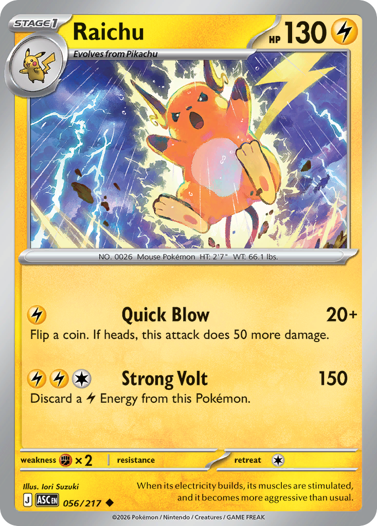 Raichu 056/217 Ascended Heroes card