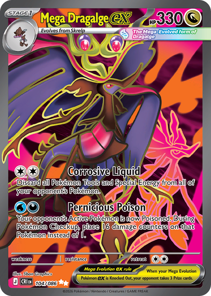 Mega Dragalge ex 104/086 Chaos Rising card