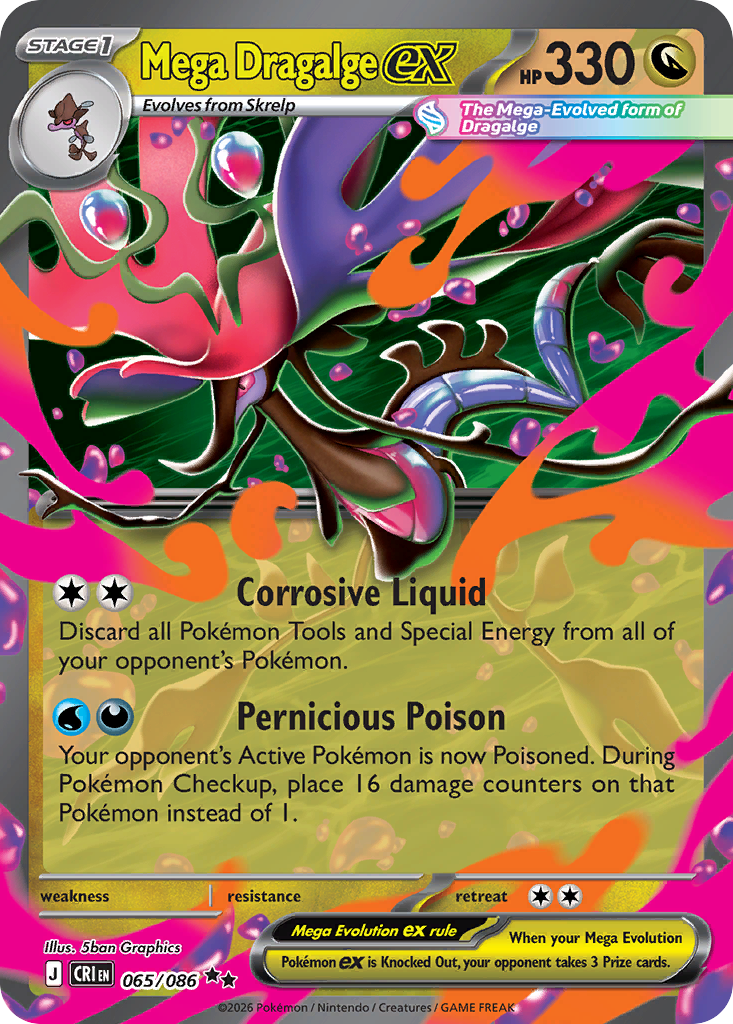 Mega Dragalge ex 065/086 Chaos Rising card