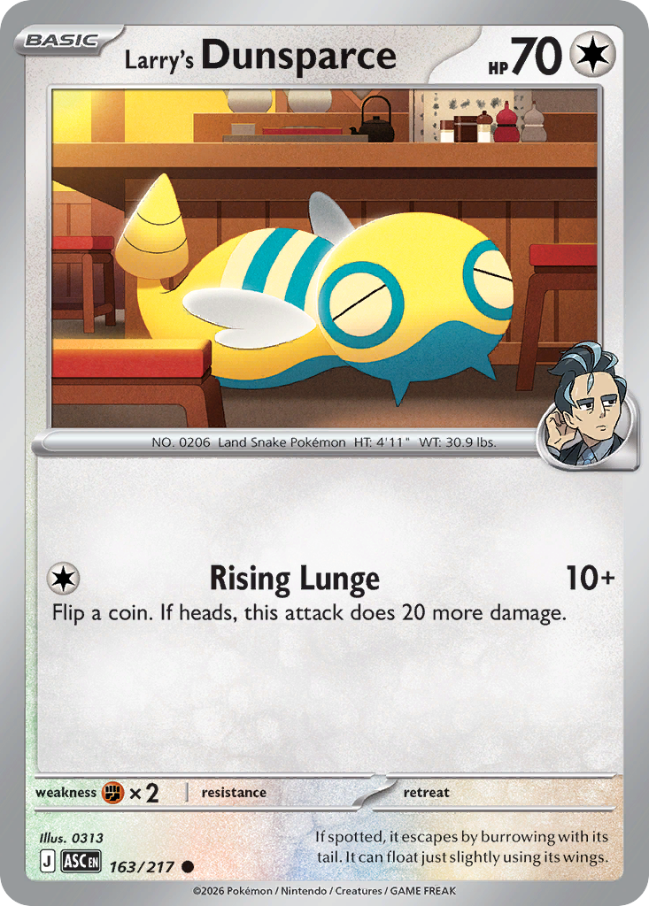 Larry's Dunsparce 163/217 Ascended Heroes card