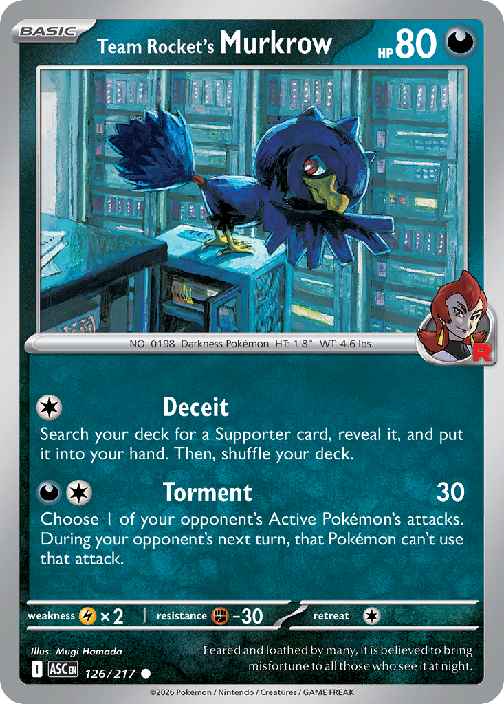 Team Rocket's Murkrow 126/217 Ascended Heroes card