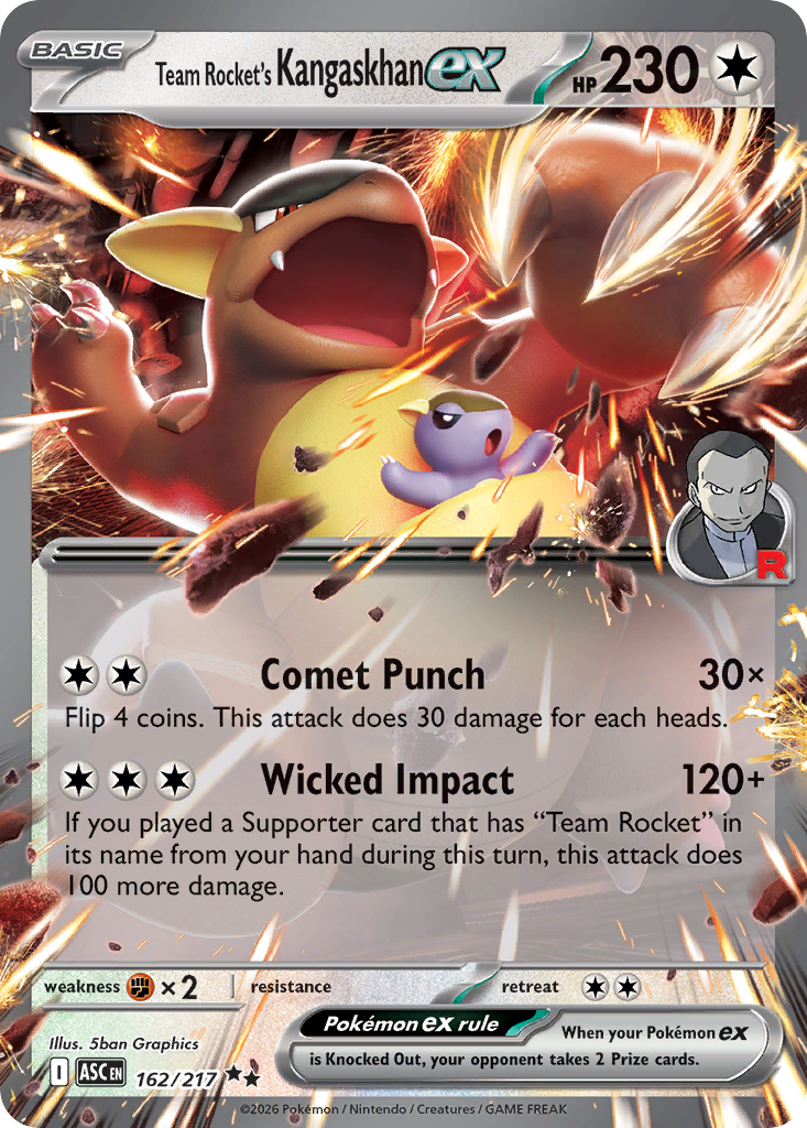 Team Rocket's Kangaskhan ex 162/217 Ascended Heroes card