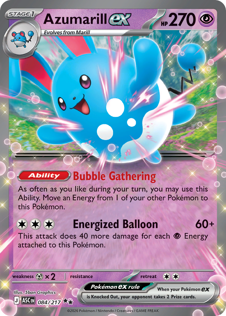 Azumarill ex 084/217 Ascended Heroes card