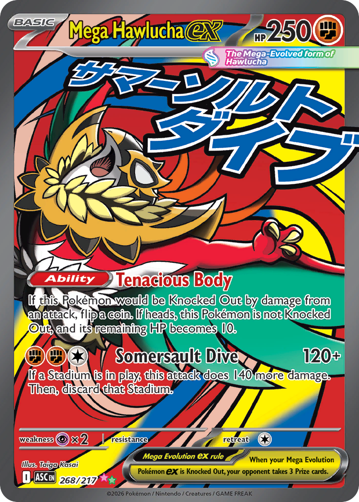 Mega Hawlucha ex 268/217 Ascended Heroes card