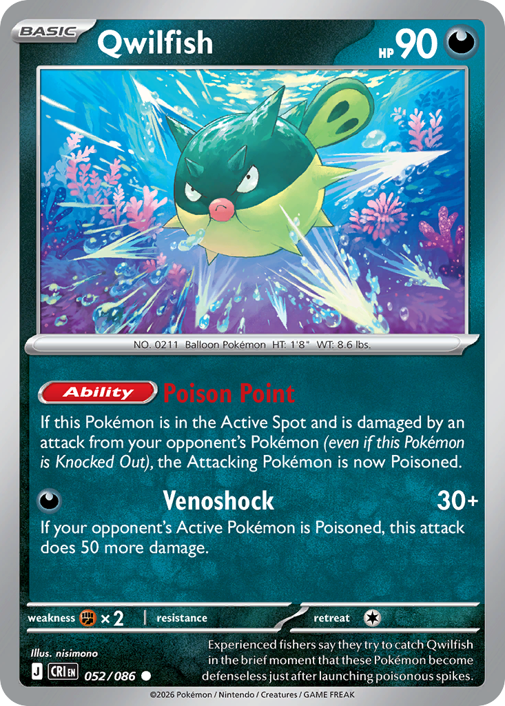 Qwilfish 052/086 Chaos Rising card