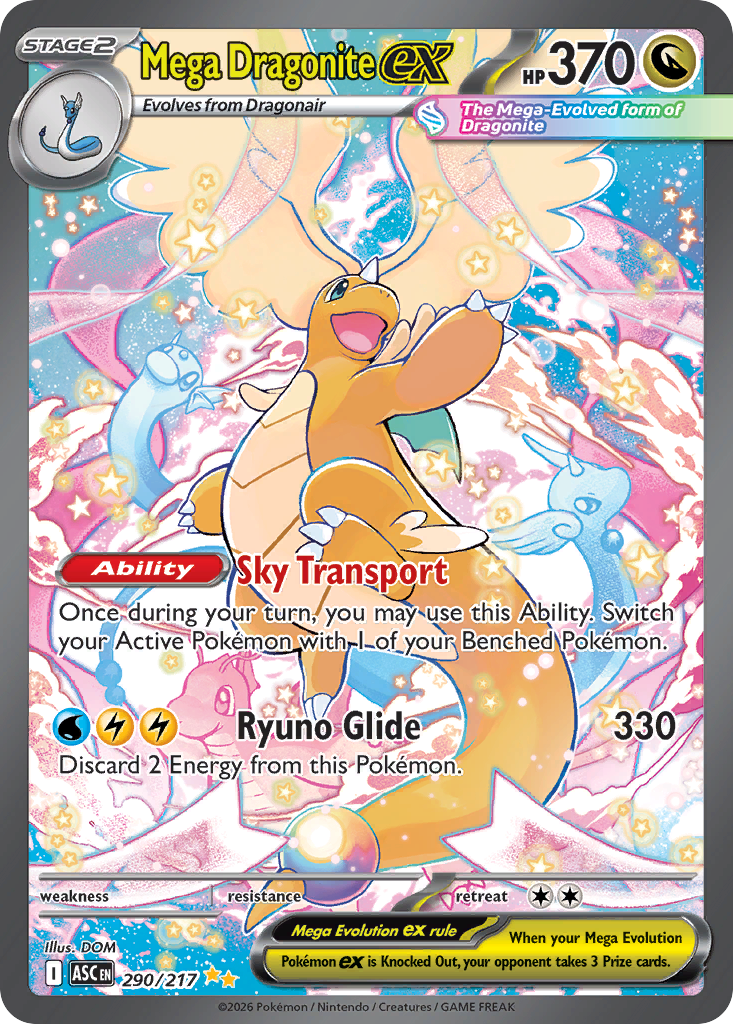 Mega Dragonite ex 290/217 Ascended Heroes card