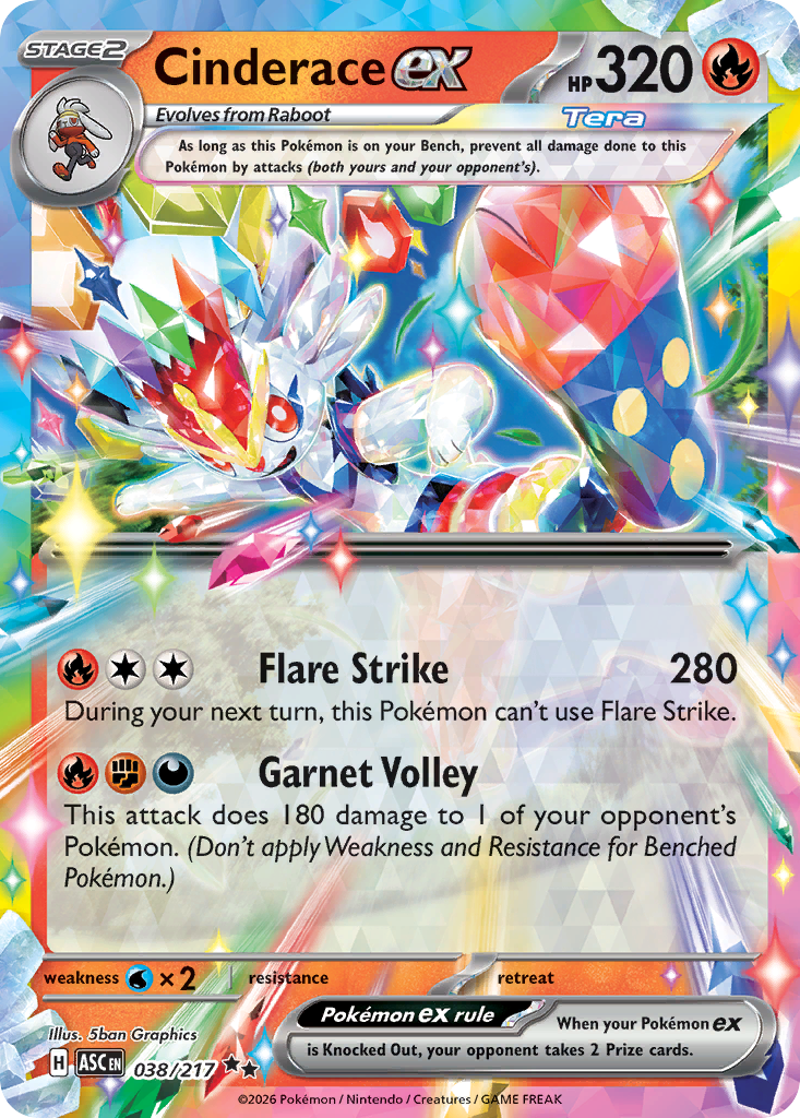Cinderace ex 038/217 Ascended Heroes card