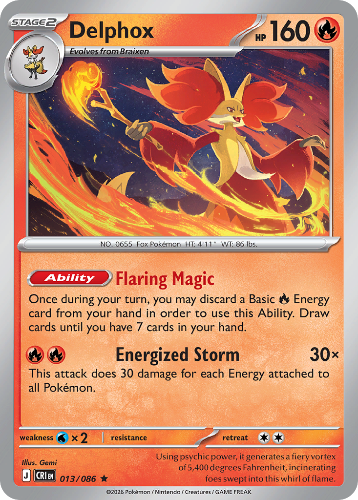 Delphox 013/086 Chaos Rising card
