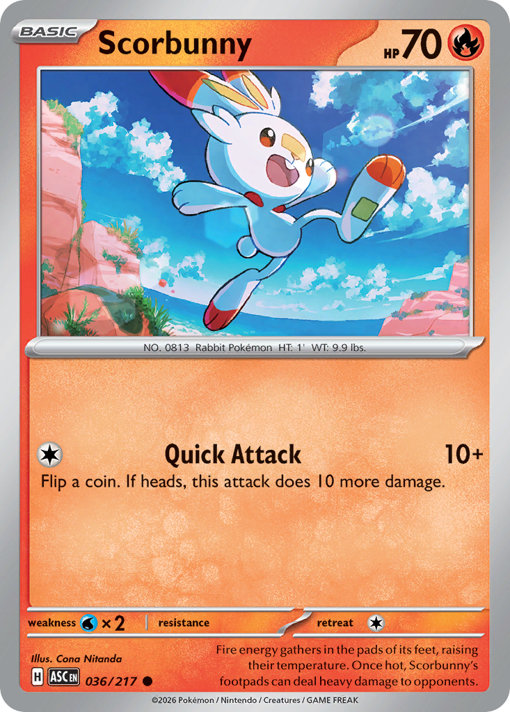 Scorbunny 036/217 Ascended Heroes card