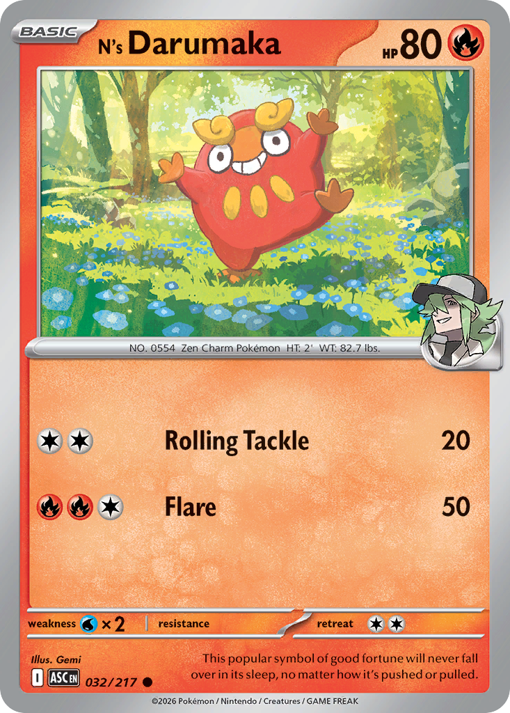 N's Darumaka 032/217 Ascended Heroes card