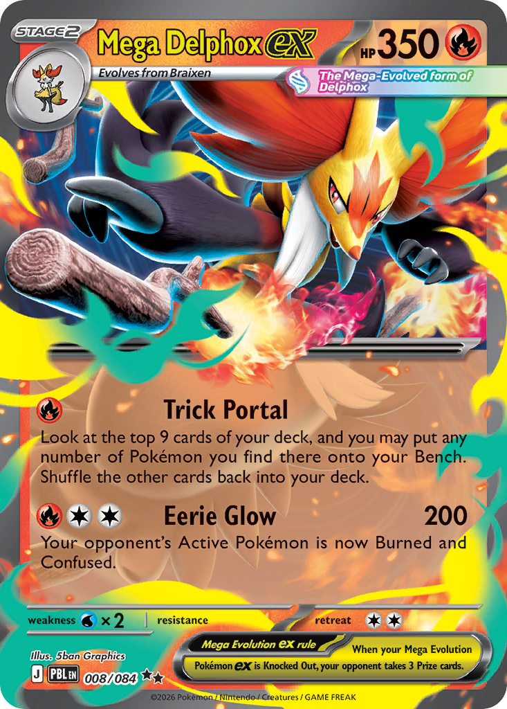 Mega Delphox ex 008/084 Pitch Black card