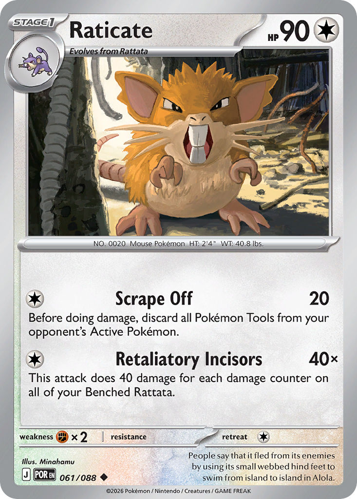 Raticate 061/088 Perfect Order card