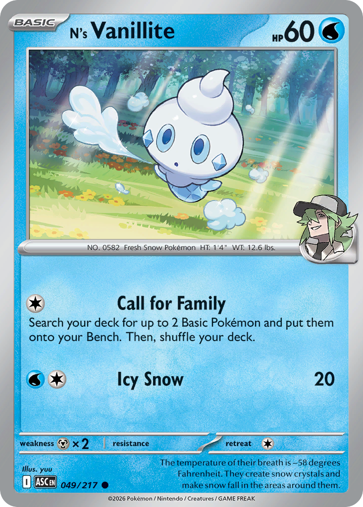 N's Vanillite 049/217 Ascended Heroes card
