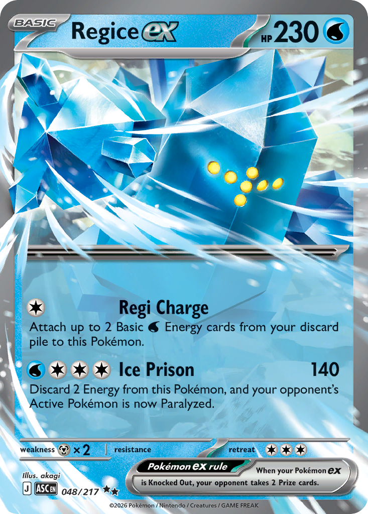 Regice ex 048/217 Ascended Heroes card